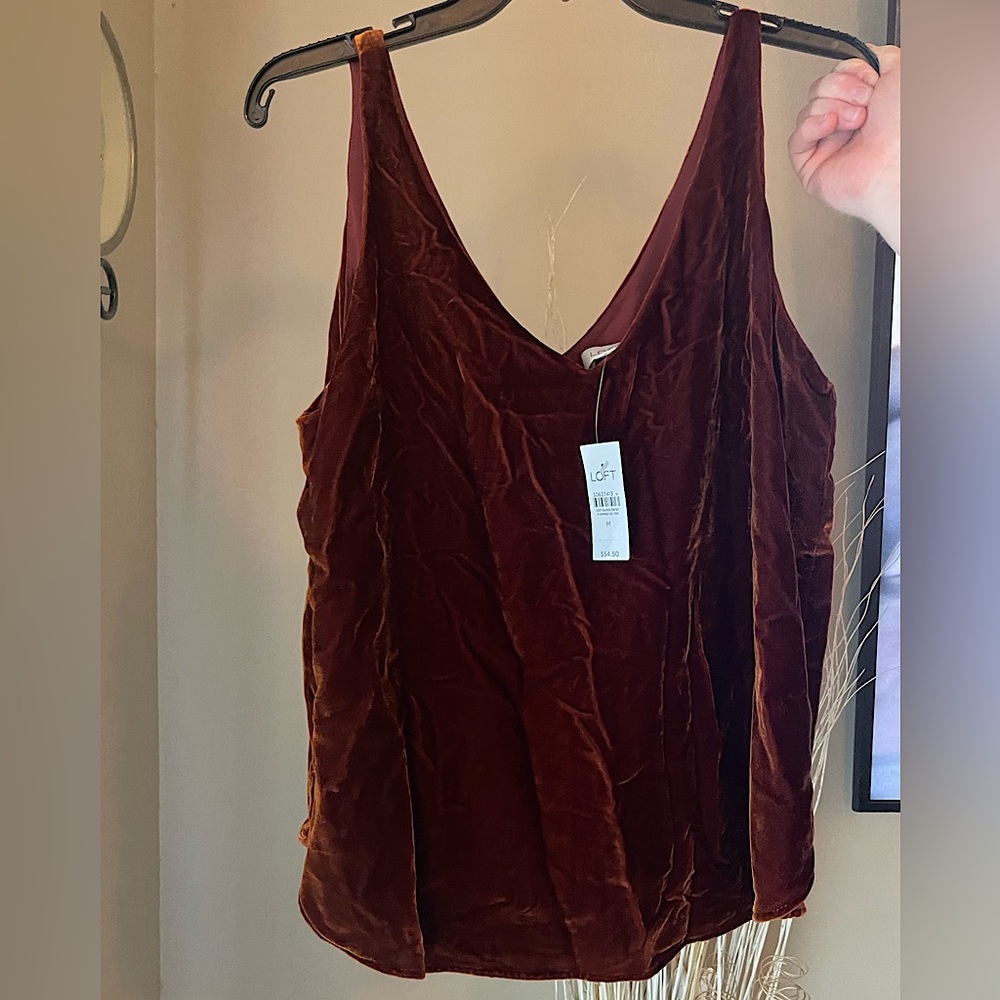 Burnt orange velvet tank